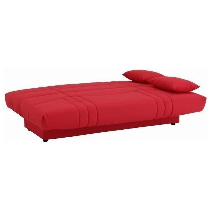 Banquette clic clac 3 places - Tissu rouge - Style Contemporain - L 190 x P 92 cm - DREAM