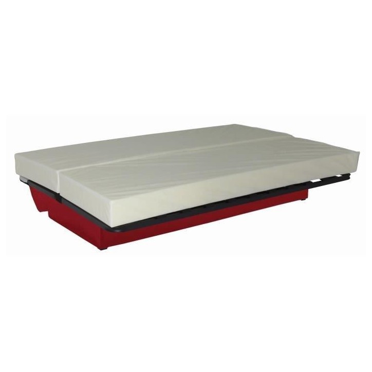 Banquette clic clac 3 places - Tissu rouge - Style Contemporain - L 190 x P 92 cm - DREAM
