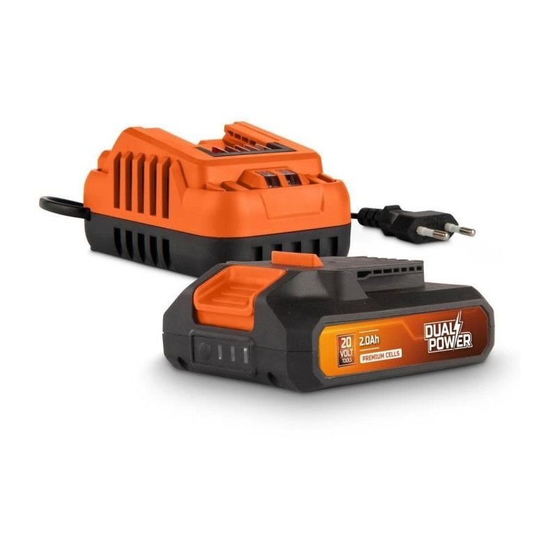 Batterie et Chargeur - Dual Power - POWDP90620 - Batterie 2,0Ah de 20V Batterie et Chargeur - Dual Power - POWDP90620 - Batterie 2,0Ah de 20V