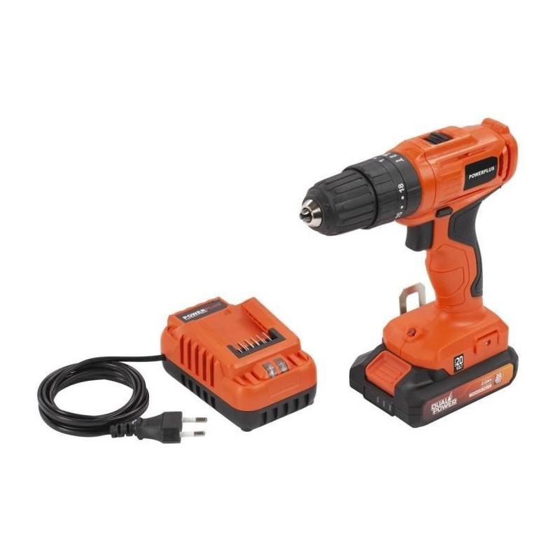 Perceuse a percussion sans Fil - Dual Power - POWDPO1110 - 3 en 1 - 20 Perceuse a percussion sans Fil - Dual Power - POWDPO1110 - 3 en 1 - 20