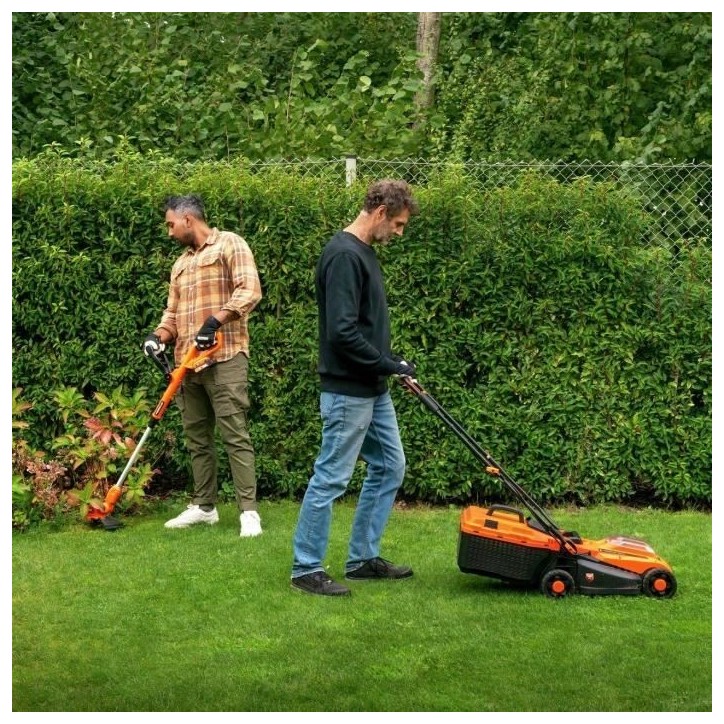 Pack Tondeuse BRUSHLESS 20V 33cm de coupe + coupe-bordures + taille-haies - DUAL POWER POWDPGBOX25A - 2 batteries 20V 3Ah + char