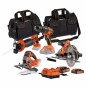 Pack 4 outils - DUAL POWER - 20 V - Perceuse/visseuse + scies (sauteuse, sabre, circulaire) - 2 batteries et chargeur