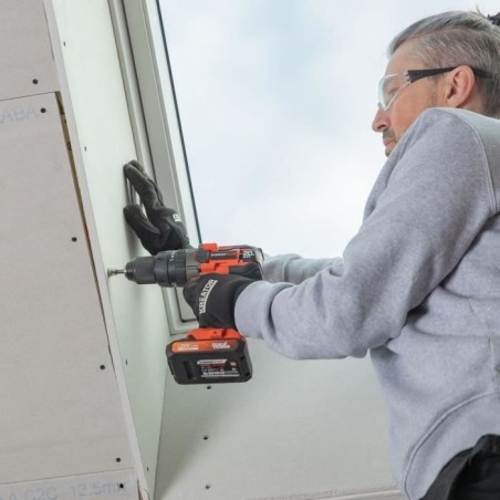 Pack 4 outils - DUAL POWER - 20 V - Perceuse/visseuse + meuleuse d'angle + ponceuse a main + scie circulaire - 2 batteries