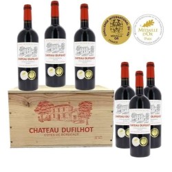 Château Dufilhot 2023 Côtes de Bordeaux - Vin rouge lot de 6 bouteil