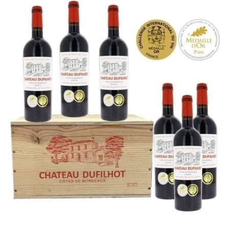 Château Dufilhot 2023 Côtes de Bordeaux - Vin rouge lot de 6 bouteil