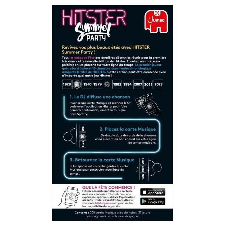 Jeu de société - DUJARDIN - Hitster Summer - a partir de 16 ans - Ambiance - 2 joueurs ou plus