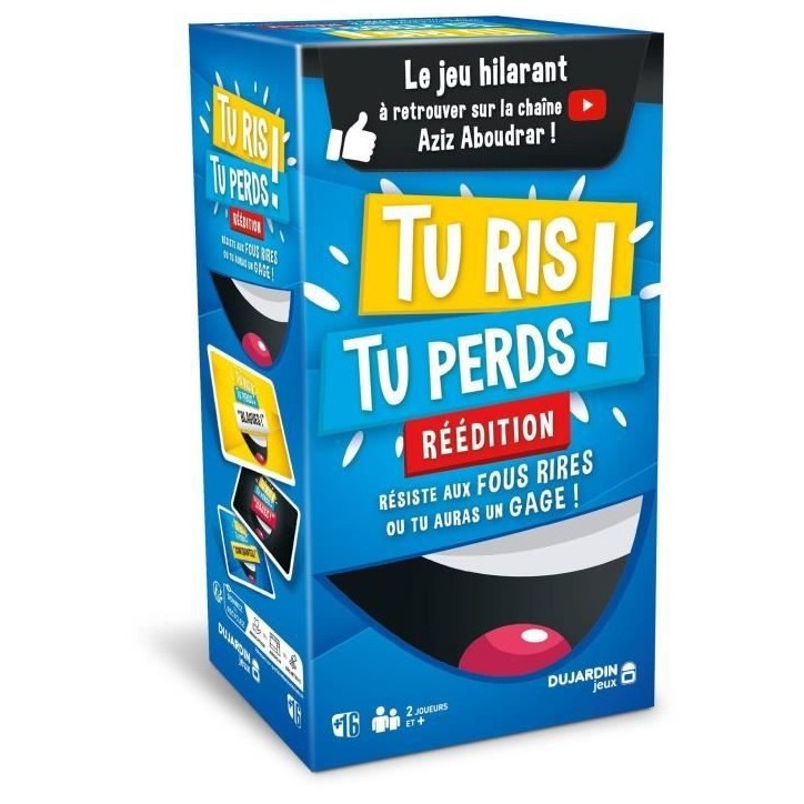 Tu Ris tu Perds - Réédition - Jeu de société - DUJARDIN - Affrontez-vous dans un duel de blagues pourries sans rire ! Tu Ris tu Perds - Réédition - Jeu de société - DUJARDIN - Affrontez-vous dans un duel de blagues pourries sans rire !