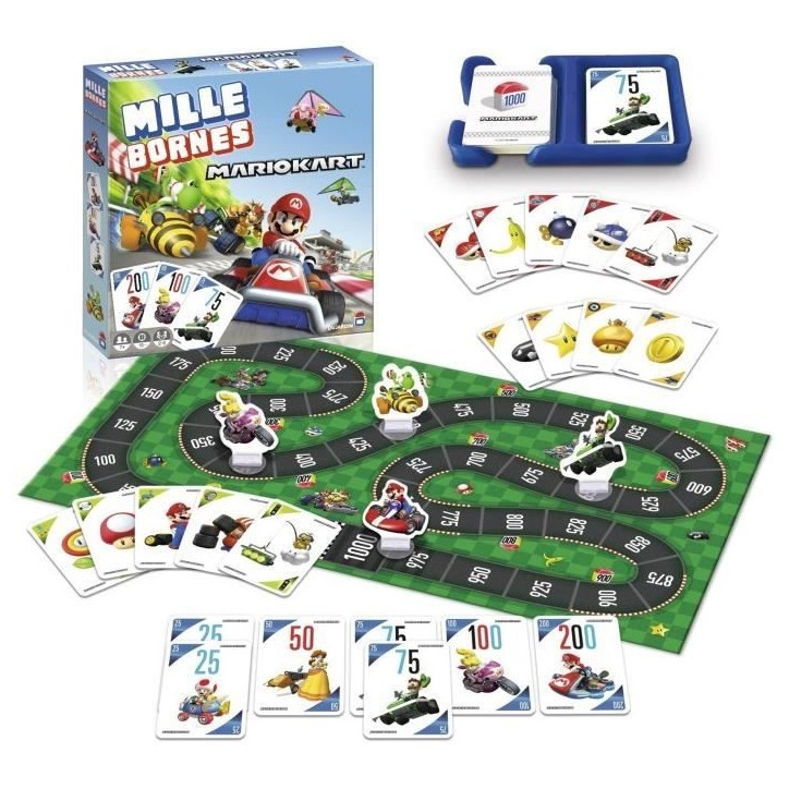 MILLE BORNES MARIO KART 2023 - Jeu de cartes - DUJARDIN - Parcourez les 1000 Bornes aux côtés de Mario et ses amis!
