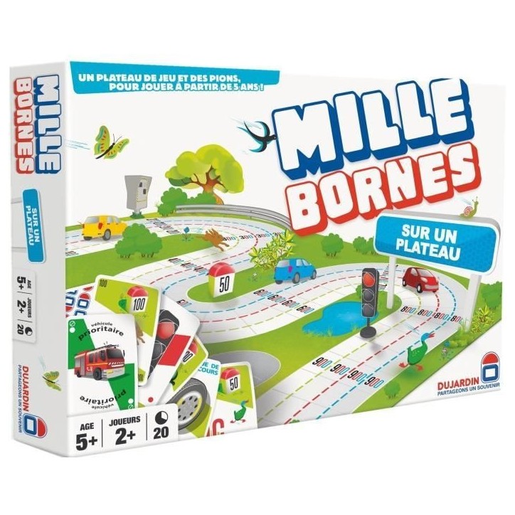 MILLE BORNES PLATEAU - GRAND CLASSIQUE - Jeu de plateau - DUJARDIN - Une édition familiale avec plateau 3D pour plus de fun ! MILLE BORNES PLATEAU - GRAND CLASSIQUE - Jeu de plateau - DUJARDIN - Une édition familiale avec plateau 3D pour plus de fun !