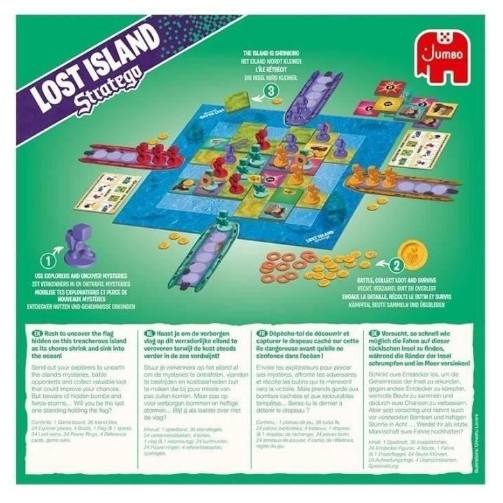 STRATEGO LOST ISLAND - Jeu de stratégie - DUJARDIN - Trouvez le drapeau caché avant qu'il ne disparaisse !