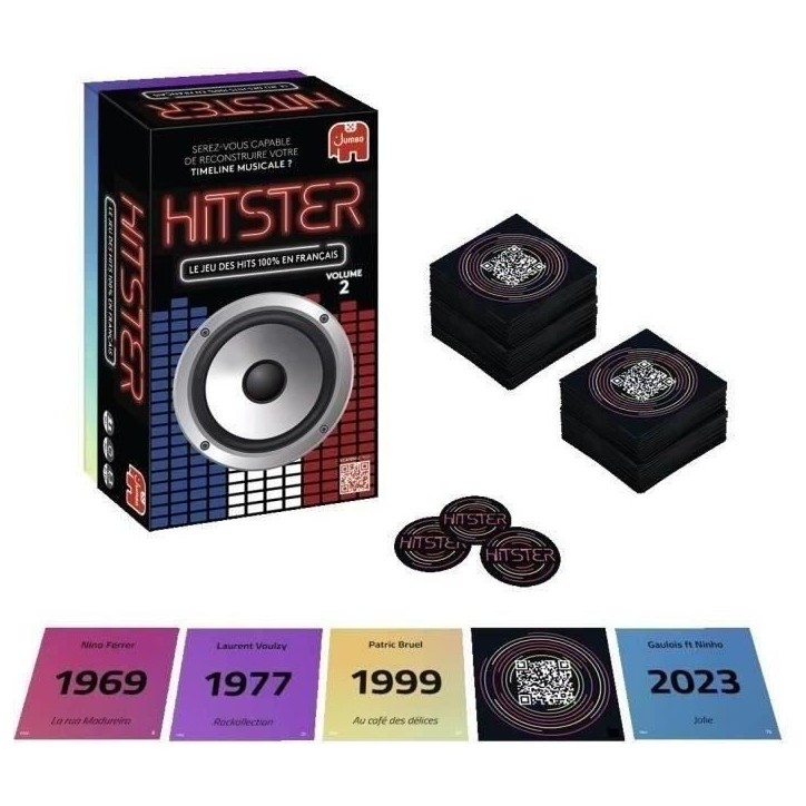 HITSTER 100% CHANSON FRANCAISE - Jeu de société - DUJARDIN - Plongez dans l'univers musical français avec HITSTER !