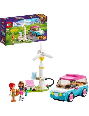 LEGO Friends 41443 La Voiture Electrique d'Olivia, Jeu de construction avec Mini Poupées, Eco-éducation pour Enfant de 6 ans e