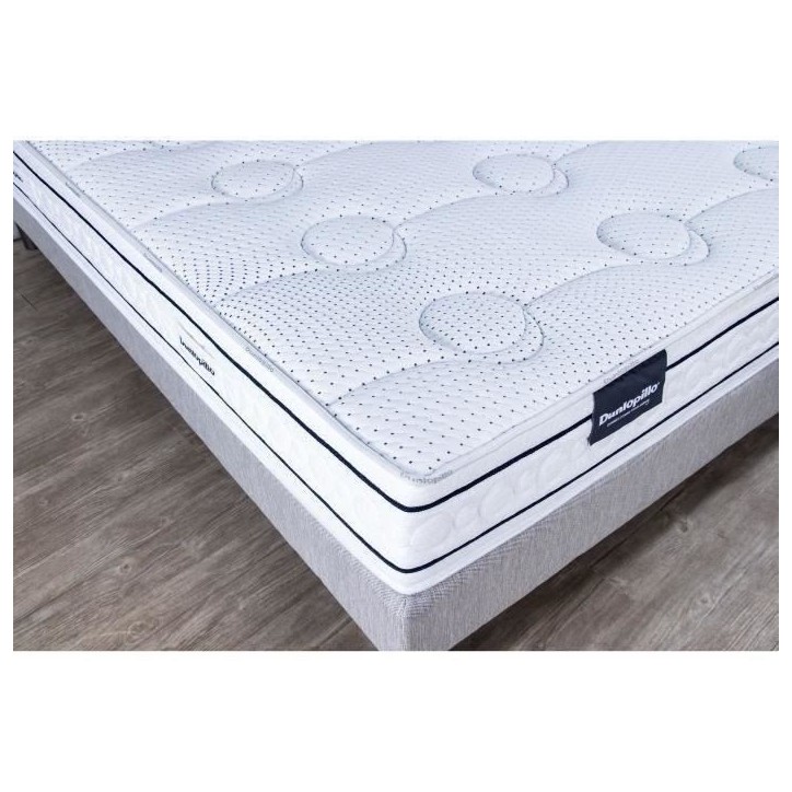 Matelas 90x200 marque DUNLOPILLO - Hauteur 21 cm Latex - Aération naturelle - 7 zones- Soutien Équilibré - Fabriqué en Franc Matelas 90x200 marque DUNLOPILLO - Hauteur 21 cm Latex - Aération naturelle - 7 zones- Soutien Équilibré - Fabriqué en Franc