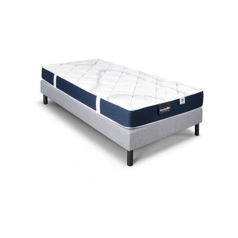 Ensemble matelas sommier 90x190 marque DUNLOPILLO - Hauteur 18 cm - Mo Ensemble matelas sommier 90x190 marque DUNLOPILLO - Hauteur 18 cm - Mo