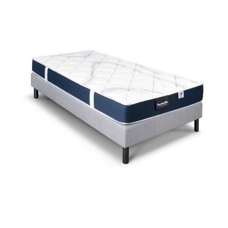 Ensemble matelas sommier 90x190 marque DUNLOPILLO - Hauteur 18 cm - Mousse Aérial - Soutien Ferme - Fabriqué en France Ensemble matelas sommier 90x190 marque DUNLOPILLO - Hauteur 18 cm - Mousse Aérial - Soutien Ferme - Fabriqué en France