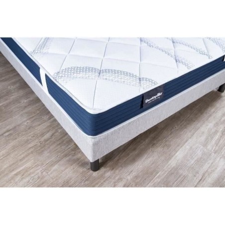 Ensemble matelas sommier 90x190 marque DUNLOPILLO - Hauteur 18 cm - Mousse Aérial - Soutien Ferme - Fabriqué en France