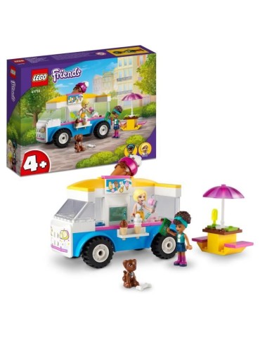 LEGO 41715 Friends Le Camion de Glaces, Jouet a Construire avec Figurines Chien, Véhicule et Mini-Poupées Dash et Andrea, des
