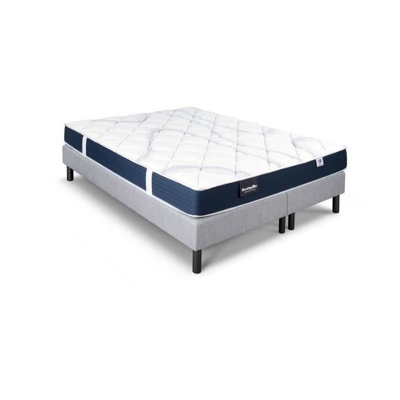 Ensemble matelas sommier 160x200 (2x80) marque DUNLOPILLO - Hauteur 18 Ensemble matelas sommier 160x200 (2x80) marque DUNLOPILLO - Hauteur 18