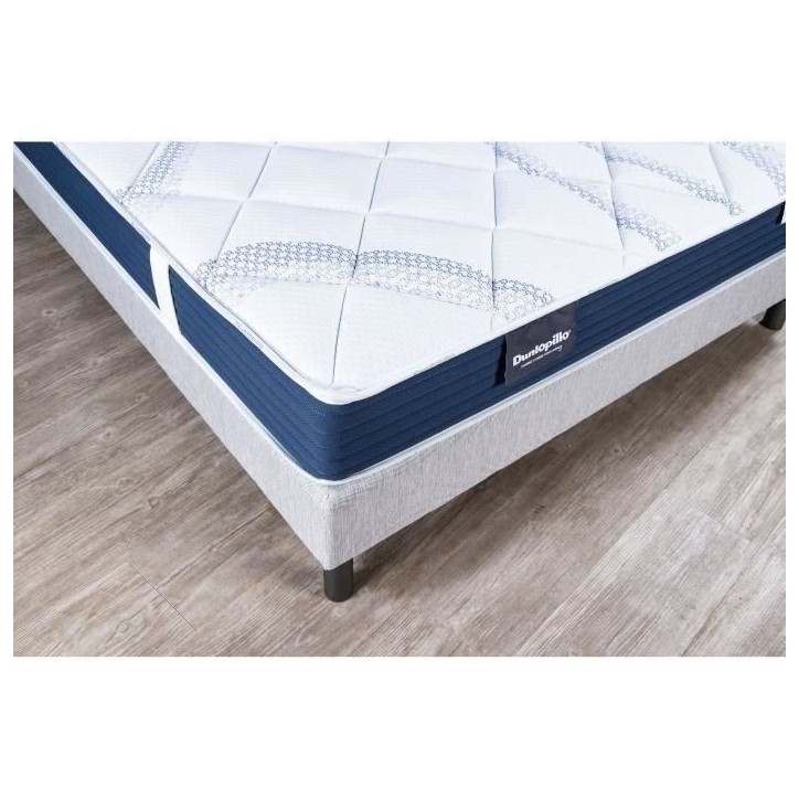 Ensemble matelas sommier 160x200 (2x80) marque DUNLOPILLO - Hauteur 18 cm - Mousse Aérial - Soutien Ferme - Fabriqué en France Ensemble matelas sommier 160x200 (2x80) marque DUNLOPILLO - Hauteur 18 cm - Mousse Aérial - Soutien Ferme - Fabriqué en France