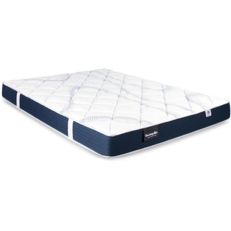 Ensemble matelas sommier 160x200 marque DUNLOPILLO - Hauteur 18 cm - Mousse Aérial - Soutien Ferme - Fabriqué en France