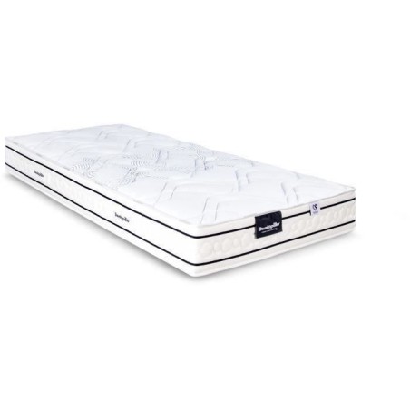 Ensemble matelas sommier 90x190 marque DUNLOPILLO - Hauteur 20 cm - Ressorts ensachés -5 zones - Equilibré - Fabriqué en Fran