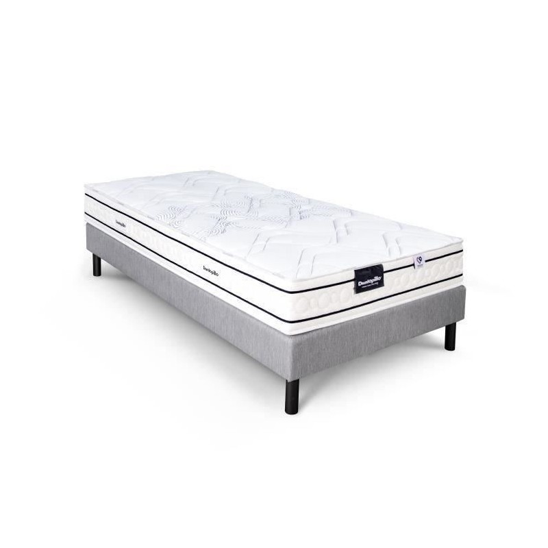 Ensemble matelas sommier 90x200 marque DUNLOPILLO - Hauteur 20 cm - Re Ensemble matelas sommier 90x200 marque DUNLOPILLO - Hauteur 20 cm - Re