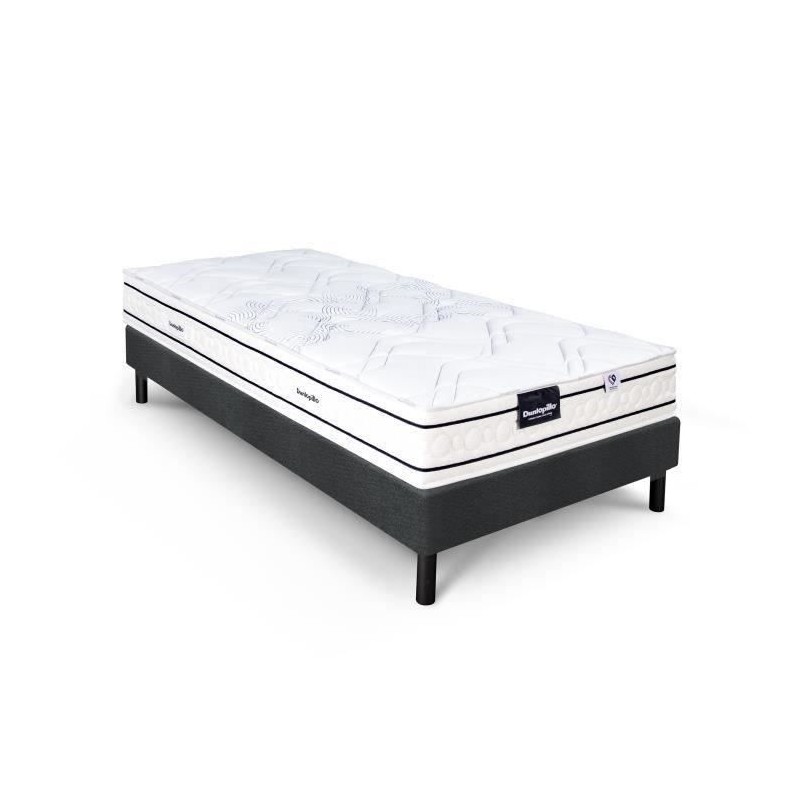 Ensemble matelas sommier 90x200 marque DUNLOPILLO - Hauteur 20 cm - Re Ensemble matelas sommier 90x200 marque DUNLOPILLO - Hauteur 20 cm - Re