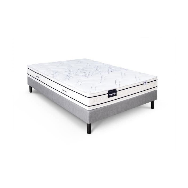 Ensemble matelas sommier 140x190 marque DUNLOPILLO - Hauteur 20 cm - R Ensemble matelas sommier 140x190 marque DUNLOPILLO - Hauteur 20 cm - R