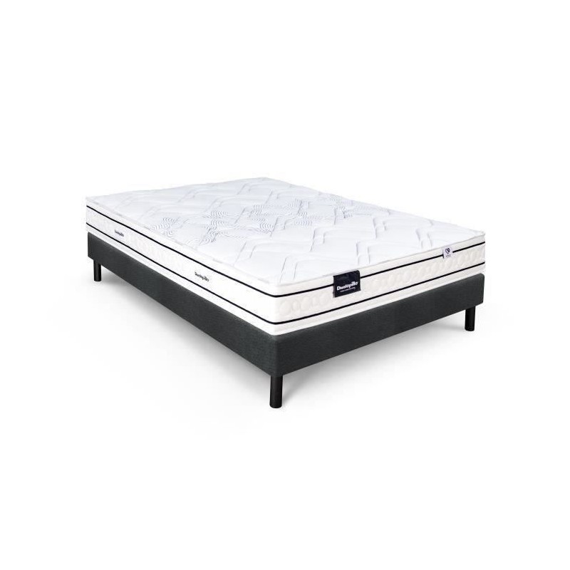 Ensemble matelas sommier 140x190 marque DUNLOPILLO - Hauteur 20 cm - R Ensemble matelas sommier 140x190 marque DUNLOPILLO - Hauteur 20 cm - R