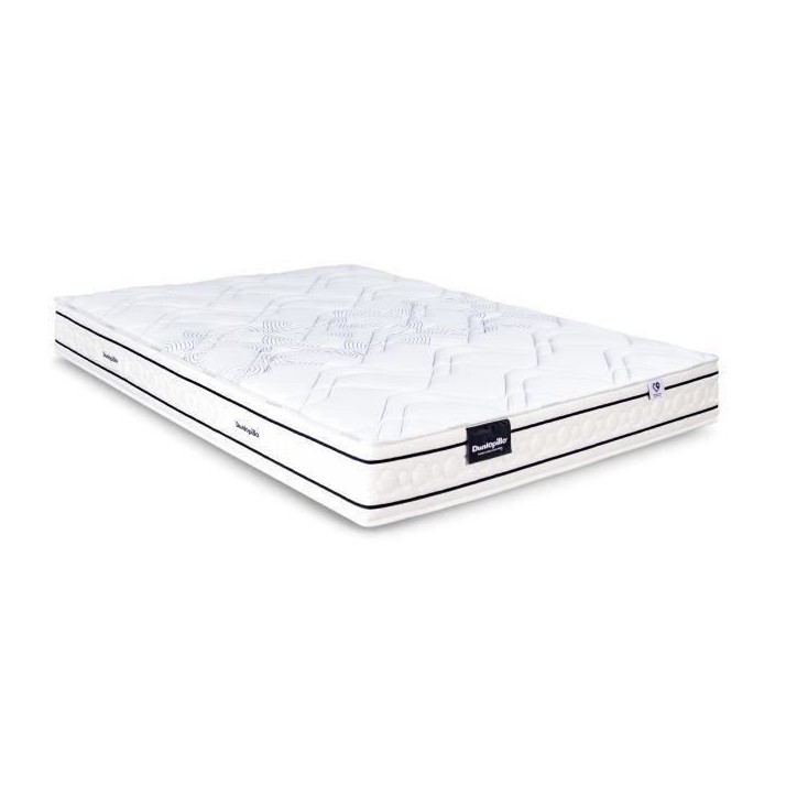 Ensemble matelas sommier 180x200 (2x90) marque DUNLOPILLO -Hauteur 20 cm - Ressorts ensachés -Soutien Equilibré - Fabriqué en