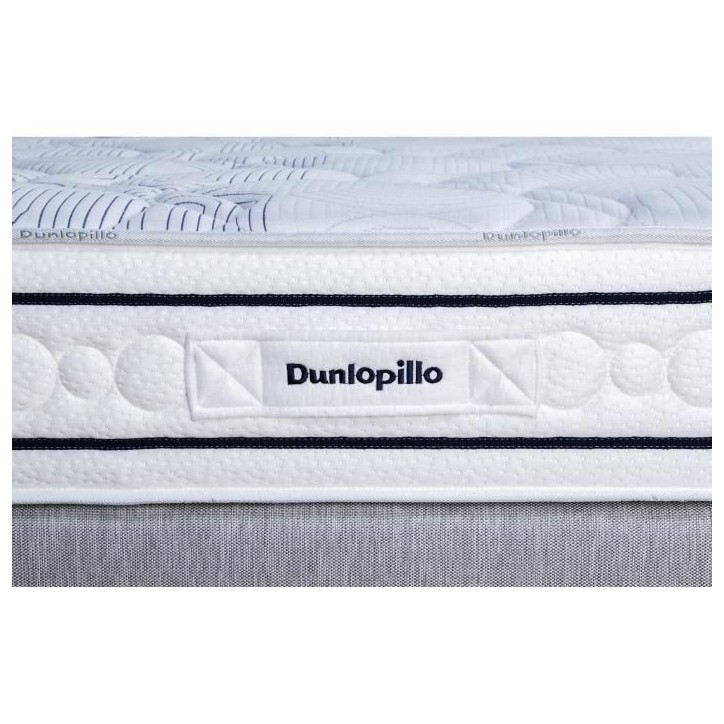 Ensemble matelas sommier 180x200 (2x90) marque DUNLOPILLO -Hauteur 20 cm - Ressorts ensachés -Soutien Equilibré - Fabriqué en