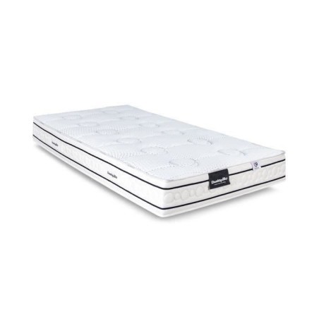 Ensemble matelas sommier 90x190 marque DUNLOPILLO Hauteur 21 cm - Latex - Aération -7 zones- Soutien Équilibré - Fabriqué en