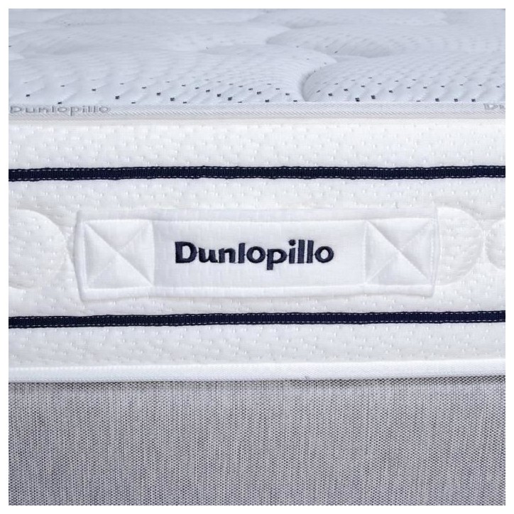 Ensemble matelas sommier 90x190 marque DUNLOPILLO Hauteur 21 cm - Latex - Aération -7 zones- Soutien Équilibré - Fabriqué en