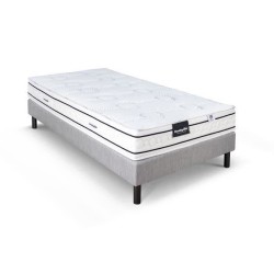 Ensemble matelas sommier 90x200 marque DUNLOPILLO Hauteur 21 cm - Late