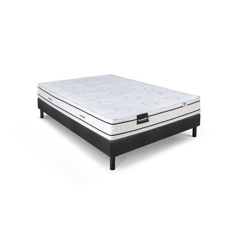 Ensemble matelas sommier 140x190 marque DUNLOPILLO Hauteur 21 cm- Late Ensemble matelas sommier 140x190 marque DUNLOPILLO Hauteur 21 cm- Late