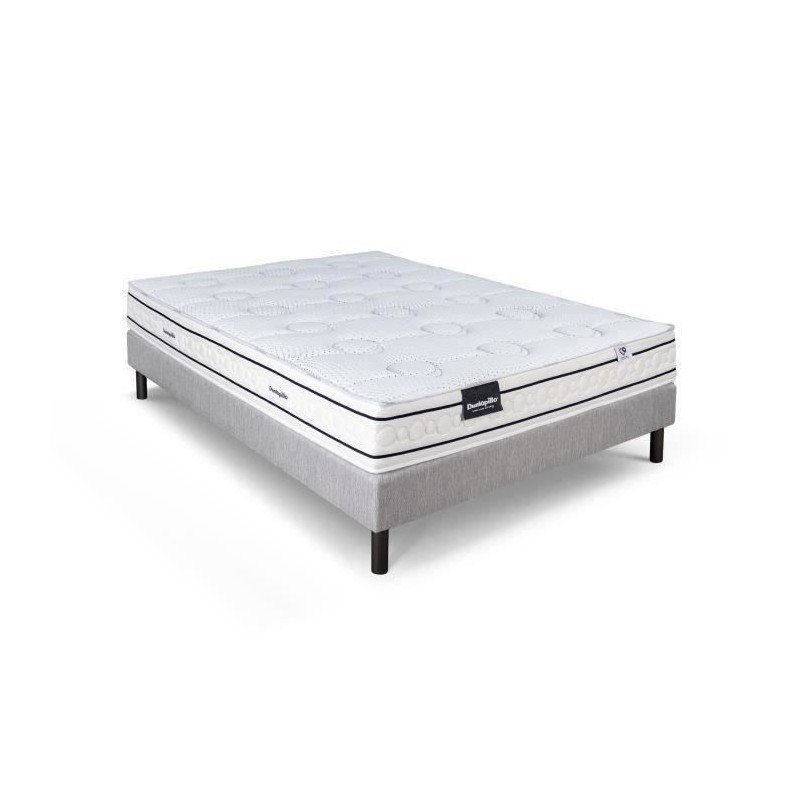 Ensemble matelas sommier 160x200 marque DUNLOPILLO Hauteur 21 cm- Late Ensemble matelas sommier 160x200 marque DUNLOPILLO Hauteur 21 cm- Late