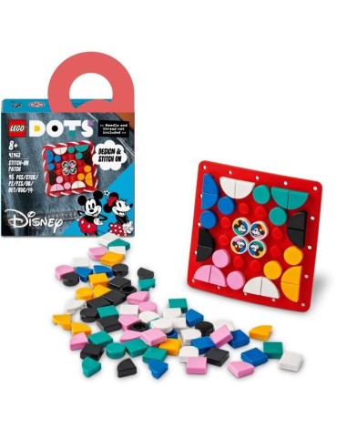 LEGO DOTS 41963 - Plaque a Coudre Mickey Mouse et Minnie Mouse - Jeu de construction créatif pour enfants