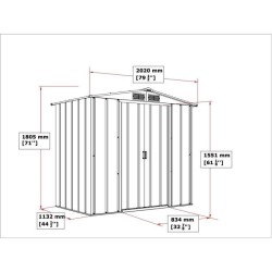 Abri de jardin - Métal - DURAMAX - 2,47 m² - 0,33 mm - Anthracite -