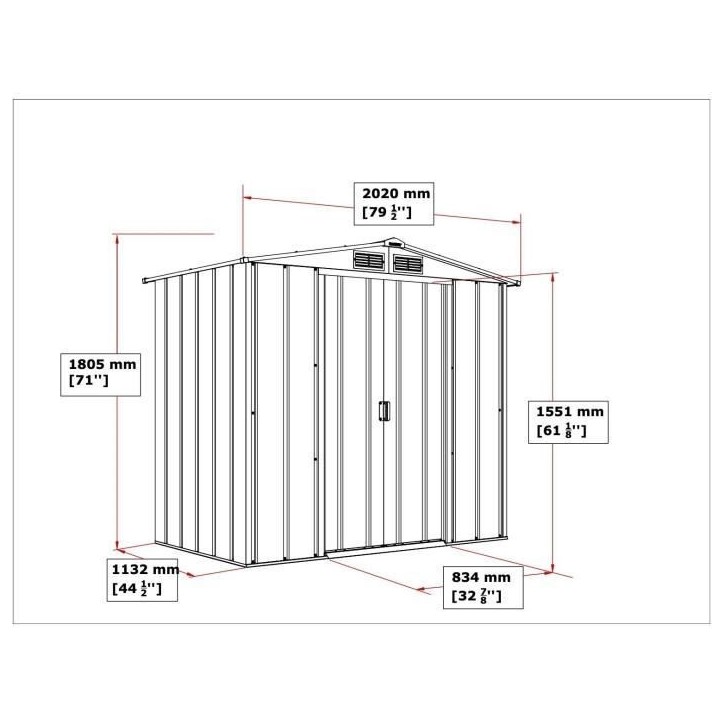 Abri de jardin - Métal - DURAMAX - 2,47 m² - 0,33 mm - Anthracite - DUECO64PR Abri de jardin - Métal - DURAMAX - 2,47 m² - 0,33 mm - Anthracite - DUECO64PR