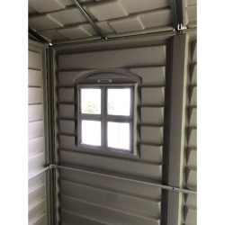Abri de jardin - PVC - DURAMAX - 3,50 m² + Plancher - Gris clair / An