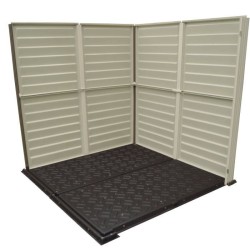 Abri de jardin - PVC - DURAMAX - 3,50 m² + Plancher - Gris clair / An