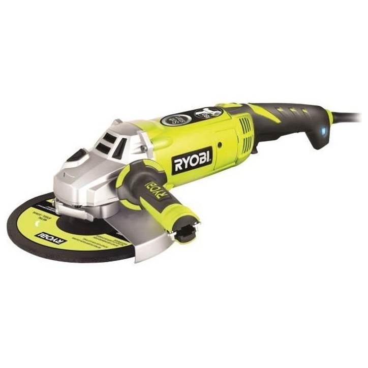 RYOBI - Meuleuse d'angle 2 000 W 230mm - poignée 180° - coffret antichocs + coffret, disque métal 230mm & clé de service - E RYOBI - Meuleuse d'angle 2 000 W 230mm - poignée 180° - coffret antichocs + coffret, disque métal 230mm & clé de service - E