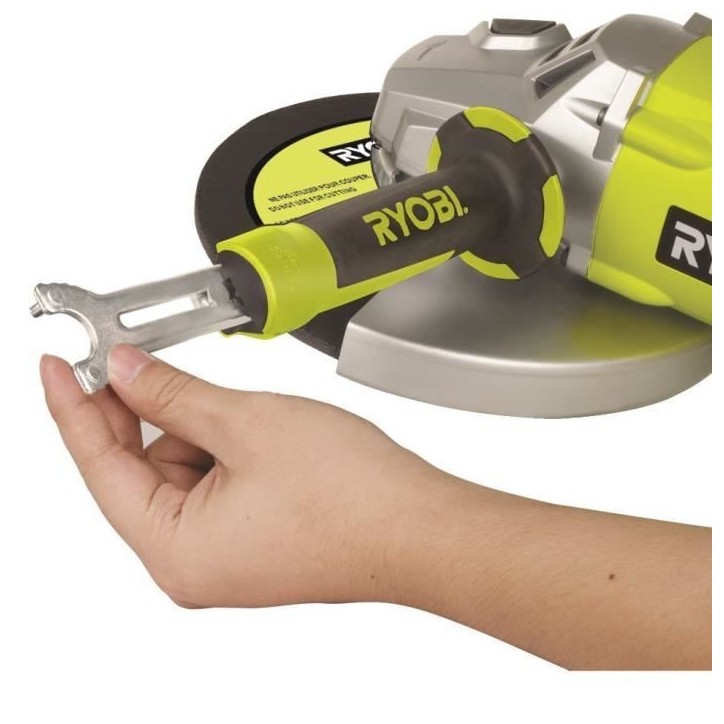 RYOBI - Meuleuse d'angle 2 000 W 230mm - poignée 180° - coffret antichocs + coffret, disque métal 230mm & clé de service - E RYOBI - Meuleuse d'angle 2 000 W 230mm - poignée 180° - coffret antichocs + coffret, disque métal 230mm & clé de service - E