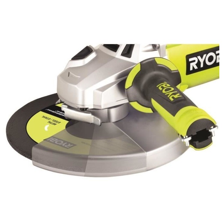 RYOBI - Meuleuse d'angle 2 000 W 230mm - poignée 180° - coffret antichocs + coffret, disque métal 230mm & clé de service - E RYOBI - Meuleuse d'angle 2 000 W 230mm - poignée 180° - coffret antichocs + coffret, disque métal 230mm & clé de service - E