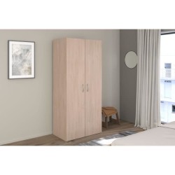 Armoire - EASY LIFE - Décor Chene clair - 2 portes battantes - L80,2