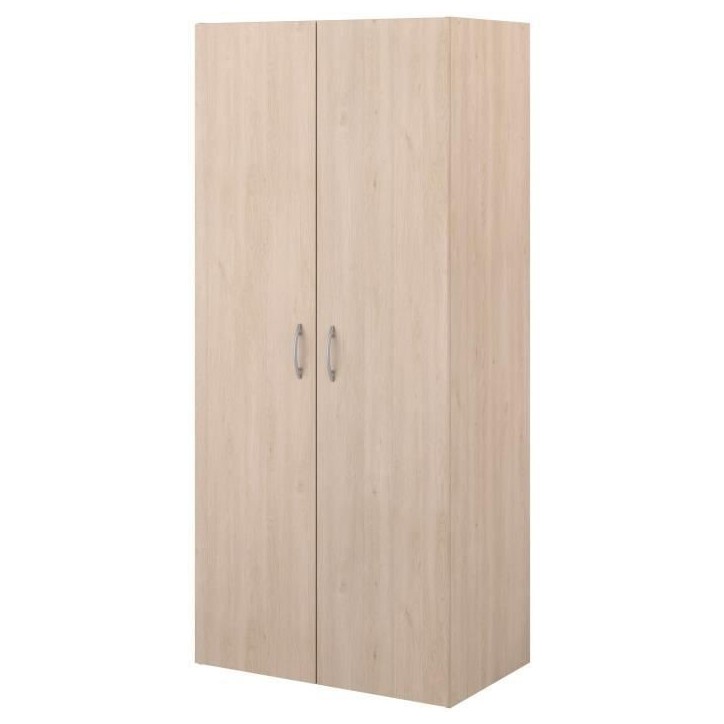 Armoire - EASY LIFE - Décor Chene clair - 2 portes battantes - L80,2 x H180 x P49,7cm - PARISOT Armoire - EASY LIFE - Décor Chene clair - 2 portes battantes - L80,2 x H180 x P49,7cm - PARISOT