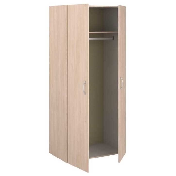 Armoire - EASY LIFE - Décor Chene clair - 2 portes battantes - L80,2 x H180 x P49,7cm - PARISOT Armoire - EASY LIFE - Décor Chene clair - 2 portes battantes - L80,2 x H180 x P49,7cm - PARISOT