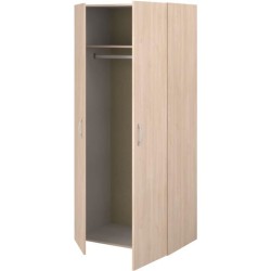 Armoire - EASY LIFE - Décor Chene clair - 2 portes battantes - L80,2