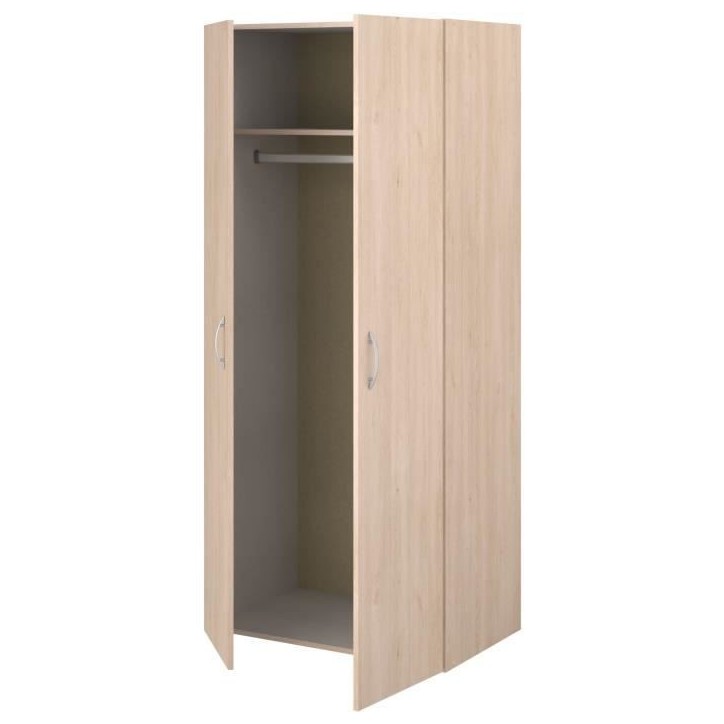 Armoire - EASY LIFE - Décor Chene clair - 2 portes battantes - L80,2 x H180 x P49,7cm - PARISOT Armoire - EASY LIFE - Décor Chene clair - 2 portes battantes - L80,2 x H180 x P49,7cm - PARISOT
