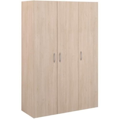 Armoire - EASY LIFE - Décor Chene clair - 3 portes battantes - L120,2